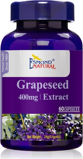 [BRSRAZANDMIBQFL5] Grapeseed Extract (Helps Maintain Antioxidant Health), GMP, Natural Product Assn Certified, Made in USA - 400mg, 60 Capsules