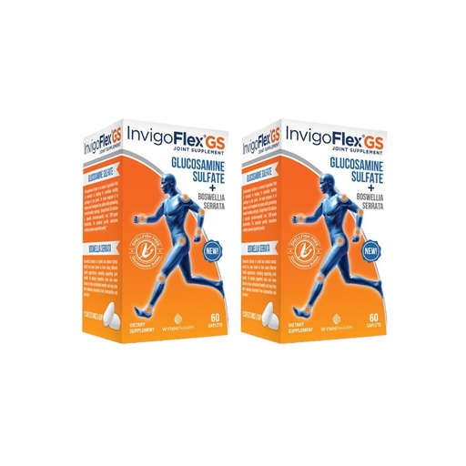 [BRSWYZQLDEPGCCY3] INVIGOFLEX Glucosamine Sulfate (Shellfish Free, Sodium Free & Vegetarian Safe) Non GMO, Gluten Free - with Boswellia Serrata - Premium Joint Supplement GS - 2 Pack | Shellfish Free, Sodium Free, Vegetarian Safe, Non GMO & Gluten Free, With Boswellia Serrata