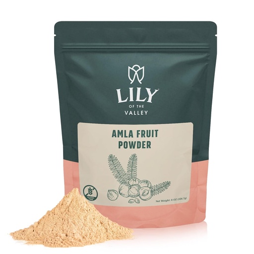 [BRSROAQ3CR6RS33G] Lily of the Valley Amla Berry Powder (Amalaki) - Ideal for Cooking & Beauty Care - Rich in Antioxidant & Vitamin C - Natural, Vegan & Gluten-Free - Packed in Resealable Pouch (16oz, 453g)