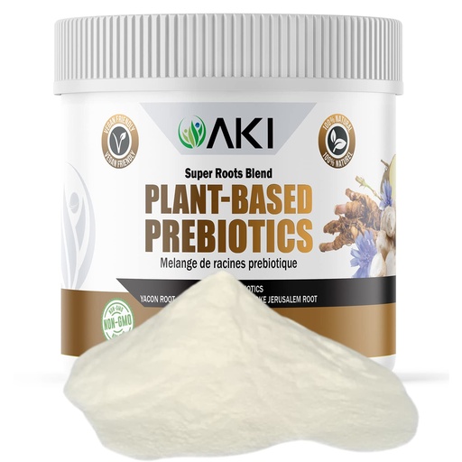 [BRSW2CAOOQMB62D7] AKI Plant-Based Prebiotic Blend (6oz/170g) - Ideal Source of FOS & Inulin - Nourish Intestinal Flora & Immunity - Ideal for Protein Shakes, Juice, Smoothies - Keto Friendly, Vegan, Gluten & GMO Free