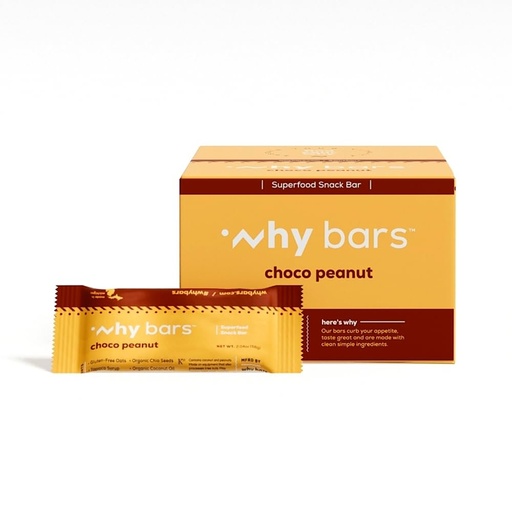 [BRSWGHD7B4OREE3A] Why Bars, Protein Bars, Chocolate Peanut Butter, 2.04 Ounce Bars (Pack of 12 Protein Bars) - Protein Bar Superfood, Gluten Free, Non GMO, Organic, Vegan, Simple Ingredients