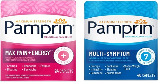 [BRSW22QTCMMRUA3P] Pamprin Multi-Symptom and Max Pain + Energy Period Relief Bundle