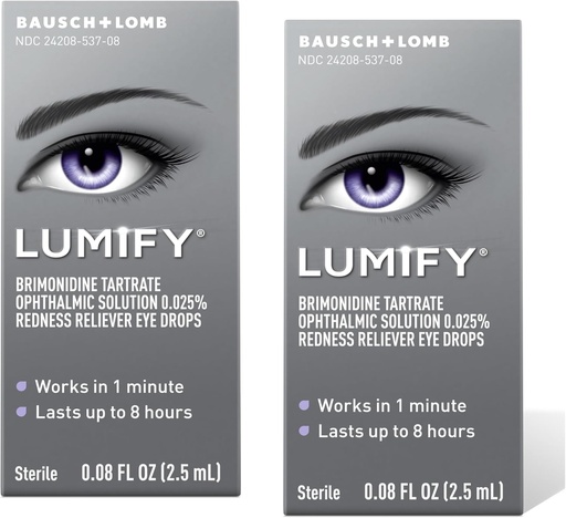 [BRSWGFQKAUHGY2Q7] LUMIFY Redness Reliever Eye Drops 0.08 fl oz (2.5 mL) Pack of 2