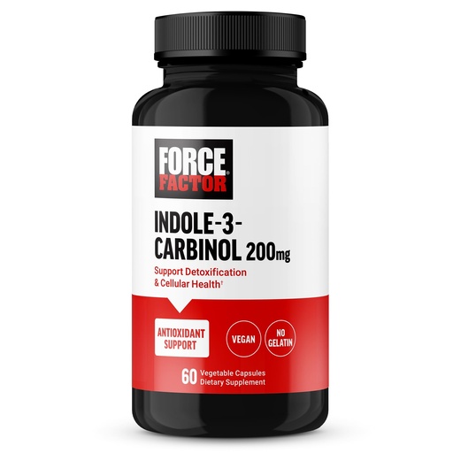 [BRSROA32B4CWMC3X] Force Factor Indole 3 Carbinol 200mg Detox and Antioxidant Supplement, Detox for Men and Women with Antioxidants, Clinically Studied Dose, Vegan, No Gelatin, 60 Capsules