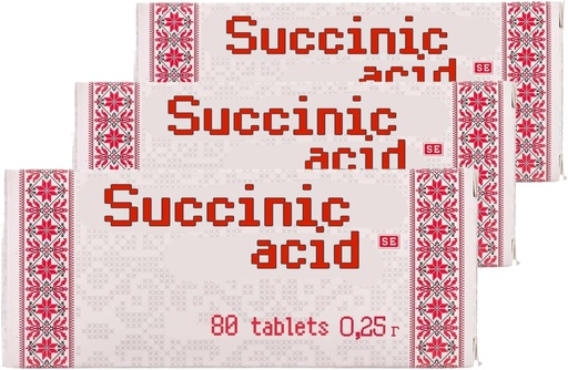 [BRSRAEL7CQOWKC34] 3 x Succinic Acid Amber Acid 80 Tablets – Total 240 Tablets