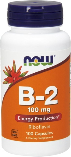 [BRSWIYYPOMNW23LC] NOW Vitamin B-2 (riboflavin) 100mg, 100 Capsules (Pack of 3)