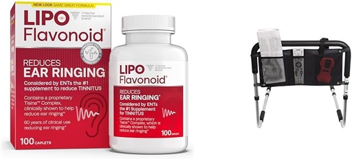 [BRSRAYYYPJ5RUFI2] Lipo Flavonoid Tinnitus Relief 100 Caplets & Bed Rail Accessory Pouch