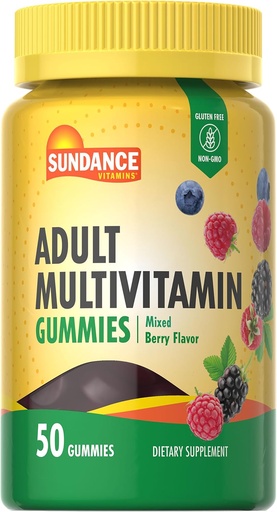 [BRSRAGA7AEHWEGTJ] Sundance Multivitamin Gummies for Adults | for Men & Women | Mixed Berry Flavor | Non-GMO and Gluten Free Supplement