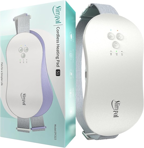 [BRSRO2QBBF6GMYIU] Almofada de aquecimento portátil Slimpal para Cãis de período, Almofada de aquecimento sem fio elétrica para alívio de Cães Menstruais, 3 Timer Auto Off Setting, Wearable Calor Pad Belt presentes para sua mulher mulher esposa, Bege