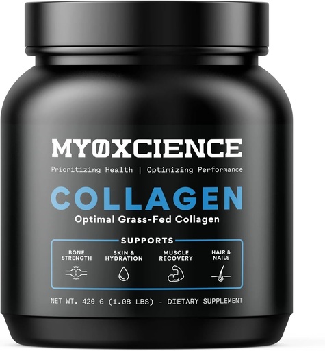 [BRSWGAIHCR6AA2Q3] MYOXCIENCE Optimal Grass-Fed Collagen Powder ¦ Bovine Collagen Peptides ← Apoya la producción de colágeno, salud conjunta, elasticidad de la piel, y más (30 servidos)