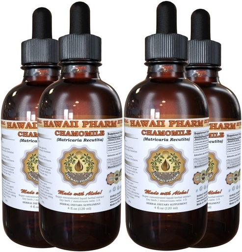 [BRSWIHQKOYHRACY7] Chamomile Liquid Extract, Organic Chamomile (Matricaria Recutita) Tincture Supplement 4x4 oz