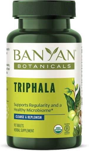 [BRSWIYQYO56GAHIV] Banyan Botanicals Triphala tablete - Organic Triphala Supplement with Amla, Haritaki & Bibhitaki – For Digestion, Elimination & Health Gut Microbiome* – 90 Tablets – Non-GMO Trajno vir Vegan