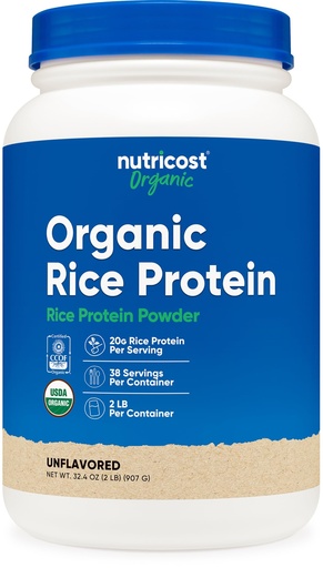 [BRSRAFIDAB4BOHQ6] Nutricost Organic Rice Protein Powder (2 LB) - Gluten-Free, Non-GMO (from Brown Rice)