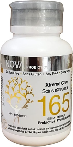 [BRSWGHDRBEFR4H3U] NOVA Probiotics Multi-Strain Xtreme Care 165 Billion Probiotics per Capsule-30 VCaps