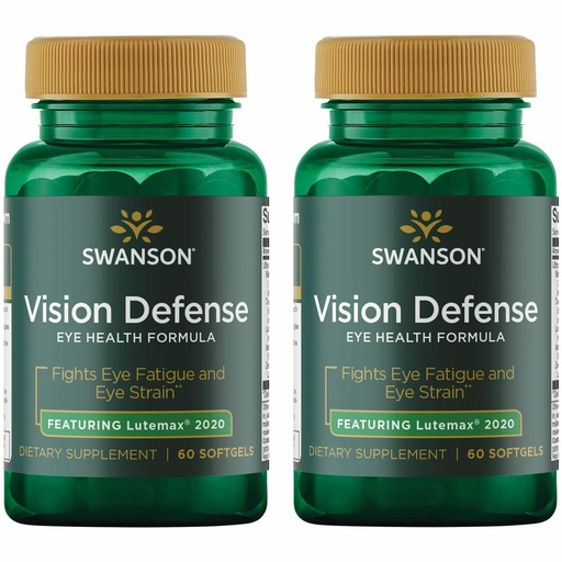 [BRSWGFAQCMBGMALD] Swanson Vision Defense Antioxidant Vision Health Supplement Lutein Zeaxanthin Astaxanthin Broccoli Extract Bilberry Extract 60 Softgels Sgels (2 Pack)