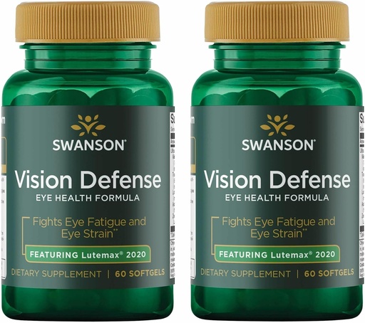 [BRSWGFAQCMBGMALD] Swanson Vision Defense Antioxidant Vision Health supplement Lutein Zeaxanthin Astaxanthin Broccoli Extract Bilberry Extract 60 Softgels Sgels (2 Pack)