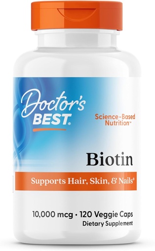 [BRSWIA3RBYARAGTA] Doctors Best Biotin, 지원 머리, 피부, & 못, 비 GMO, 글루텐 무료, Soy Free, Vegan 120 Veggie Caps
