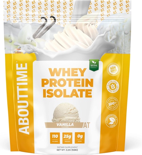 [BRSWIYA4C4NACYLE] O čase syrovátkový protein izolát prášek 25g Vanilla, přírodní složky, non-GMO, gluten- Free, Lactose- Free, Nulový cukr, Nízký karb, 32 Služební