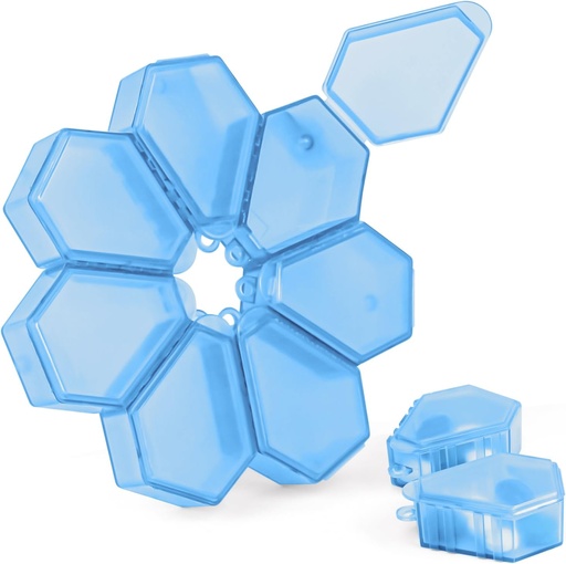 [BRSRAZI3BYFQG2DU] 7-in-1 Travel Pill Organizator Set include 7 componente mici Pilulă cutie care pot fi asamblate într-o cutie de pastile mare circulară, fiecare componentă de caz Pilula mici pot fi utilizate separat (1Pack albastru)