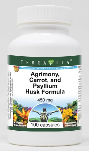 [BRSWGZADCR5RE23O] Agrimony, Karotte und Psyllium Husk Formel - 450 mg (100 Kapseln, ZIN: 516864) - 3 Packung