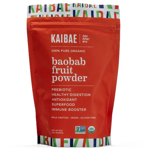 [BRSWGYYHCQIWA3L6] KAIBAE Premium Organic Baobab Powder | Prebiotic Fiber Superfood for Gut & Metabolic Health | Vitamin C + Polyphenols | Gluten-Free, Non-GMO, Vegan | 8 oz.