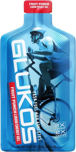 [BRSWKZI5ON5QYEDG] Glukos Energy Gels For Runners 2oz Packets, Running Gels with Electrolytes, Tray of 12 Count