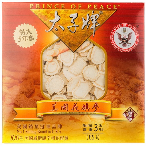 [BRSWIAQOAB7QCHA7] Prince Of Peace® Wisconsin American Ginseng 5 Year Root Jumbo Slices (3oz)