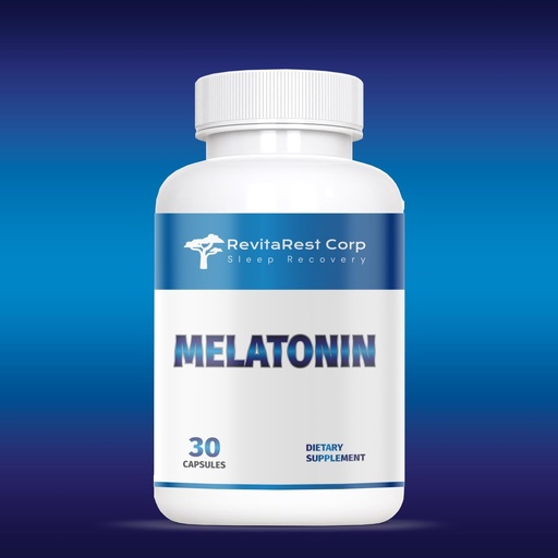 [BRSRAZAKOIPGACYV] Generic RevitaRest Corp. Melatonin Blue 10mg, 30 Capsules.