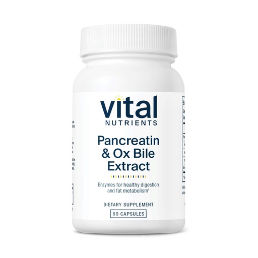 [BRSWIZ3RBMIR22T4] Vital Nutrients Pancreatin & Ox Bile Extract 500mg - Natural Digestive Enzymes for Women & Men - Supports Digestion of Protein, Fat, and Carbohydrates*- Gluten, Dairy & Soy Free - 60 Capsules