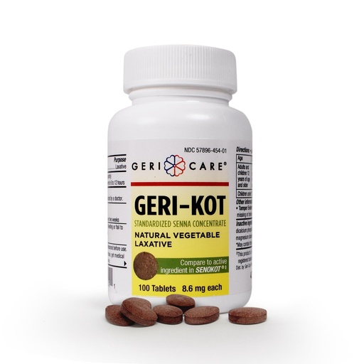 [BRSWIGIHCAGR6HIV] Geri-KOT Senna Laxative & Stool Softener Tablets, 100ct| Natural Vegetable Stimulant Laxative| Smooth Bowel Movement Senna Tablets| Fast-Acting, Gentle Constipation Relief| 8.6mg Sennosides Laxative
