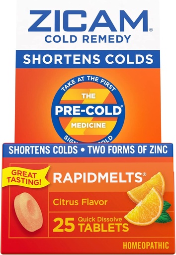 [BRSWGZYDB4IBUHT6] Zicam Cold Remedy Zink Rapidmelts, Citrus Flavor, 25 Greve (pakke med 2)