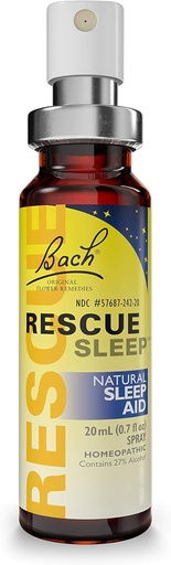 [BRSWIZY7AQAGE2Q3] Bach RESCUE Sleep Spray 20ml, Natural Sleep & Stress Relief Aid, Homeopaattinen Flower Essence, Vegan, vapaa melatoniinia, sokeria ja gluteenia, ei-narkoottinen, ei-luontotyyppi
