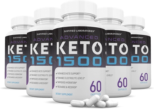 [BRSROBAYCJ4BSD3A] (5 Pack) Advanced Keto 1500 χάπια Keto 1275MG Νέα & βελτιωμένη φόρμουλα Περιέχει μηλίτη μηλίτη μηλίτη έξτρα παρθένο ελαιόλαδο σκόνη πράσινο φύλλο τσαγιού 300 κάψουλες
