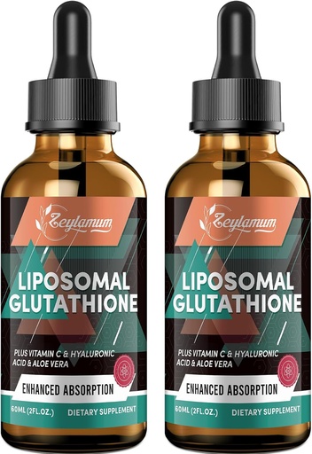 [BRSROED7DJ6RECI3] 2000MG Liposomaalinen glutationi nestetippa, erittäin suuri absorptio, luonnollinen toksisoituminen, immuunijärjestelmä ja ihosuprot*, L-glutationi, C-vitamiini ja hyaluronihappo, kapselit Vaihtoehtoiset, 4.05 OZ