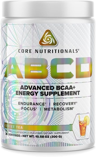 [BRSWYED2AQPRM3TH] Core Nutritionals Platinum ABCD Advanced BCAA Energy Supplement, Improves Endurance, Recovery, and Focus 30 Servings (Sweet Tea)