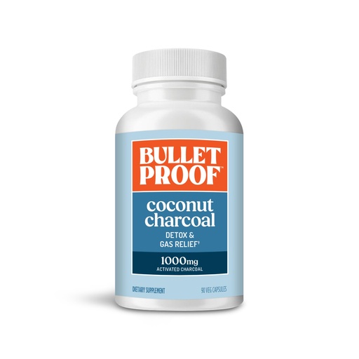 [BRSWECQQB4DRM3L6] Bulletproof Coconut Charcoal Detox and Gas Relief Capsules, 90 Count, Sourced from 100% Coconut Shells, Activated Charcoal for Bloating Support