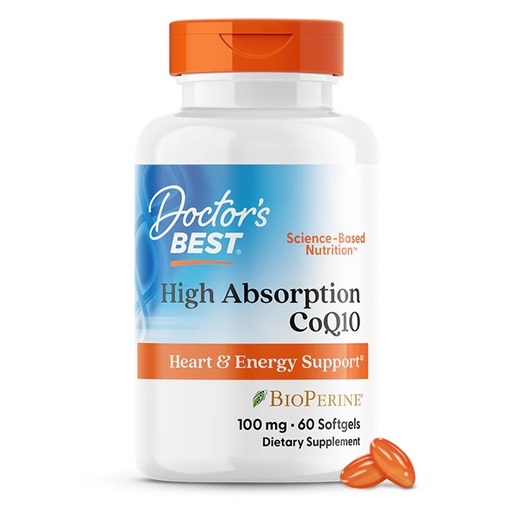 [BRSWIYQEBIHGC2LI] Doctor's Best High Absorption CoQ10 with BioPerine, Gluten Free Naturally Fermented, Heart Health & Energy Production, 100 mg, 60 SoFtgels