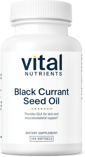 [BRSWIYYHCUARAG3U] Vital Nutrients - Black Currant Seed Oil - Essential Omega 6 Fatty Acid - Contains Gamma Linolenic Acid (GLA) - Cartilage, Joint, and Nerve Function Support - 100 Softgels per Bottle