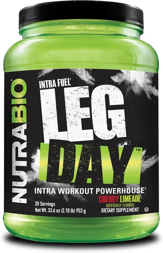 [BRSW2BD2AQHBUCTL] NutraBio Leg Day Intra Workout Powder – Advanced Carb Supplement with Cluster Dextrin & Electrolytes – Carb Powder with EAAs/BCAAs – Cyclic Dextrin for Performance – Cherry Lime, 20 Servings
