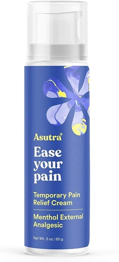 [BRSWKEY7CQMGYHQ3] ASUTRA Relief Cream, 3 oz - Cooling Sensation, Temporary Relief from Muscle Discomfort and Soreness, 4% Menthol, Arnica Montana, and Dimethyl Sulfone (MSM)
