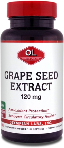 [BRSWIZ35CEMR4DA5] Olympian Labs Grape Seed Extract Capsules - 120 mg - 100 Daily Capsules Supporting Heart Health and Antioxidant Protection