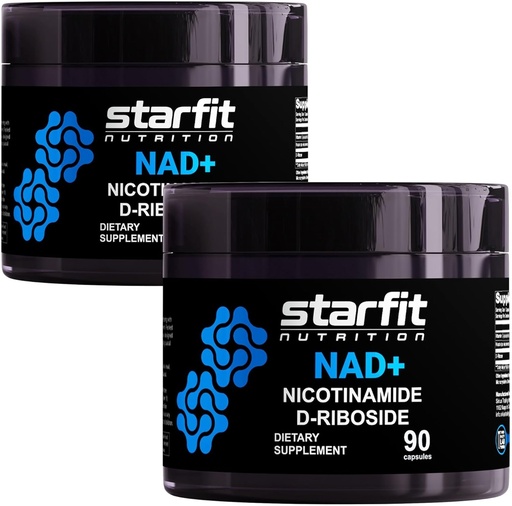 [BRSRAEIOBUHQAADA] STARFIT - Nicotinamide D-Riboside (2 Pack), Booster NAD+, Energy & Focus Supplement, Anti-Aging Cellular Support, Total 180 Capsules