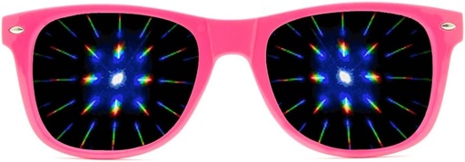 [BRSWKHYOPJYRCCDB] GloFX Ultimate Diffraction Glasses - Pink - 3D Prism Rainbow Effect - Great Edm, Festival, Concert, Fireworks, Christmas Lights och Rave Accessory - Rosa ramar
