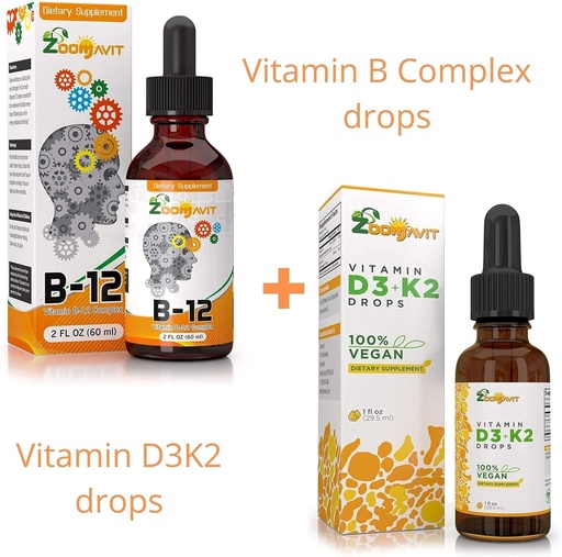 [BRSW2YYQOV5RYHLK] Vitamin B Complex Drops + Vegan Vitamin D3 K2 Drops