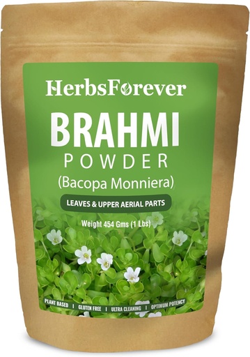[BRSWIYIZCEAR2AL2] HerbsForever Brahmi Powder I 100% Pure Bacopa Monieri I Natural Herbal Appliment . . . . . .
