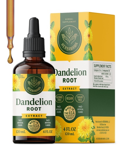 [BRSWYEAROR6GKH32] HERBAMAMA Dandelion Root Extract for Liver Cleanse – Lymphatic Drainage Drops – Dandelion Root Supplement – Non-GMO, Alcohol & Sugar-Free Liver Support Supplement - 56-Day Supply
