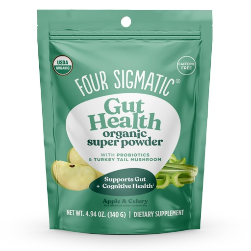 [BRSRMZT5CN7W2F3B] Four Sigmatic Organic Greens Powder | Greens Superfood Powder with Probiotics & Prebiotics | Super Greens with Moringa, Chaga & Turkey Tail | (4.94 oz.)