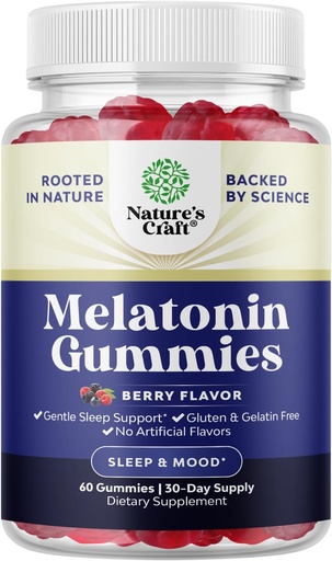 [BRSWYZA3OABBAGT7] Melatonin 5mg 자연 - 젤라틴 무료 및 Halal Melatonin Gummies 성인을위한 5mg 수면 보충 - 성인을위한 Berry Sleep Gummies는 천연 향과 60ct의 수면 패스너를 마칩니다.