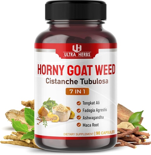 [BRSRMFACBUBAM3LV] Ultra Horny Goat Weed Tongkat Ali Maca Root Tribulus - Növelje az energiát, Stamina & teljesítmény Fadogia Ashwagandha Ginseng L- Arginine (90 gróf (1-es csomag))