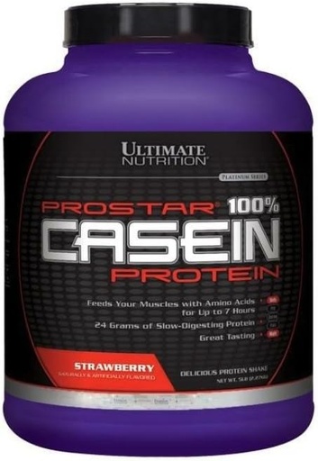 [BRSWIHYBCAIQKEI7] Ultimate Nutrition Prostar Micellar and Hydrolyzed Casein Protein Powder - Fat Free Overnight Muscle Growth and Recovery with BCAAs, 5 Pounds, Strawberry